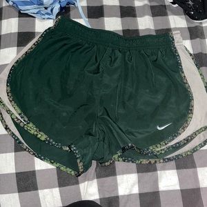 Green Nike Shorts with Green Floral Detailing